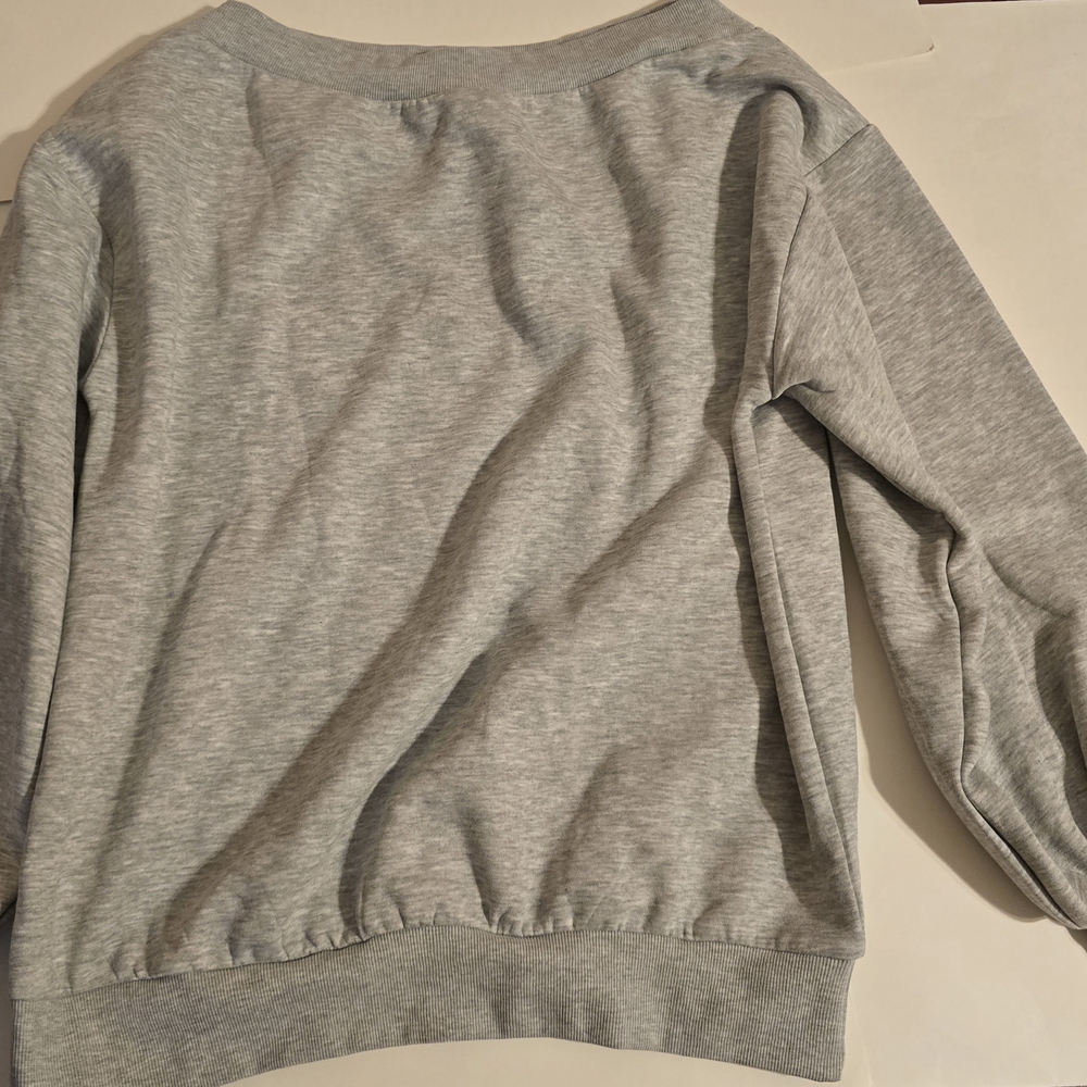 Fashion Nova Gray Crew Neck Sweatshirt